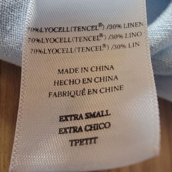 Rails Mateo Lace Up Long Sleeve Pocket Blouse in Light Denim Lyocell Chambray - Picture 10 of 10